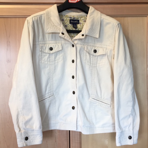 Denim Co Offwhite Corduroy Jacket Large 